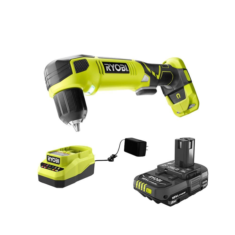 RYOBI ONE+ 18V Cordless 3/8 in. Right Angle Drill with 2.0 Ah Battery and  Charger P241-PSK005 - The Home Depot