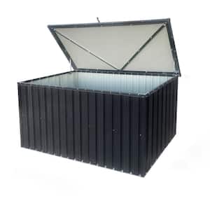 340 Gal. Hot Seller Outdoor Black Waterproof Large Deck Box Lockable for Gardening Tools Pool Sports Supplies