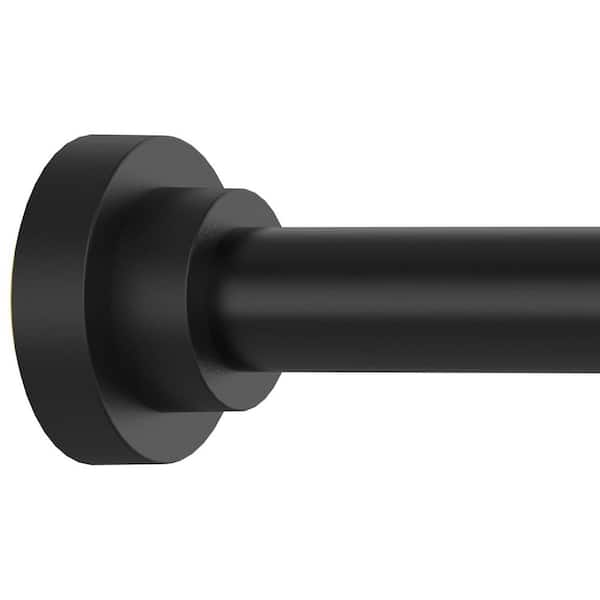Adjustable Shower Curtain Rod 16.90 in. L x 2.80 in. W Black Non-Slip Tension Rod Anti-Rust for Bathroom