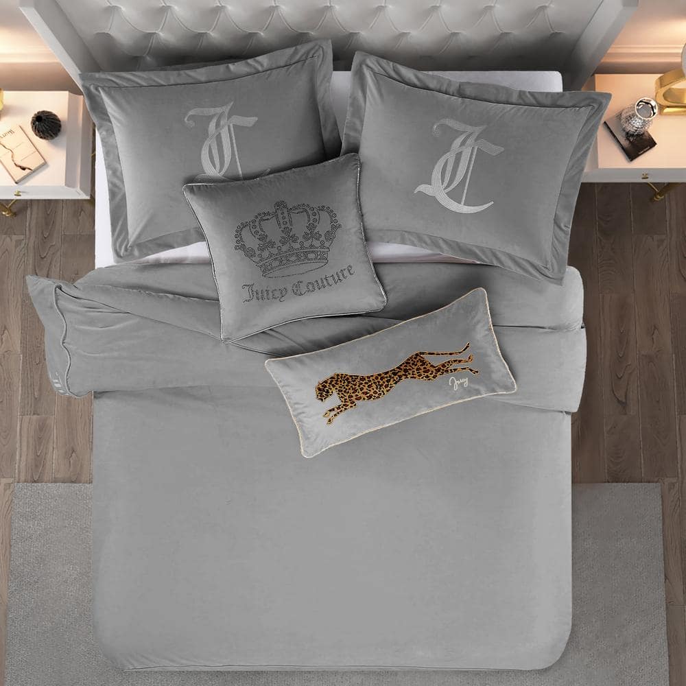 Gray King Microfiber Reversible Comforter Set