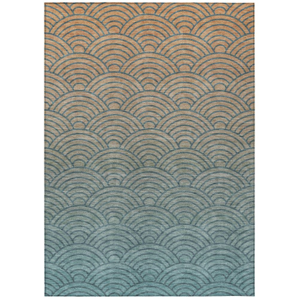 Chantille Machine Washable Indoor/Outdoor Abstract ACN2414 Teal 9 ft. x 12 ft. Area Rug price history on PriceWatchPro