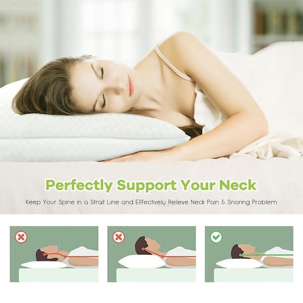 Memory Foam Sleep Pillow Orthopedic Contour Cervical Neck Support - Costway