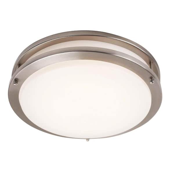Unbranded 1-Light Integrated LED Flush Mount Ceiling Light in Brushed Nickel