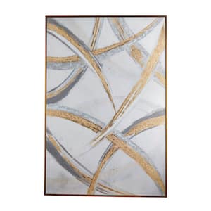 1- Panel Abstract Framed Wall Art with Gold Frame 57 in. x 84 in.