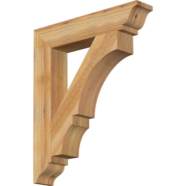 Ekena Millwork 4 in. x 26 in. x 22 in. Western Red Cedar Balboa Traditional Rough Sawn Bracket