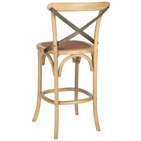 SAFAVIEH Eleanor 30.7 in. Weathered Oak Bar Stool AMH9503C The