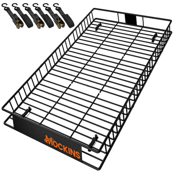 90-in. x 50-in. x 6-in. XXL Roof Rack Basket with Waterproof Ratchet Straps