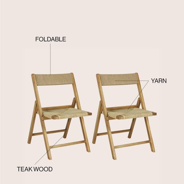 JONATHAN Y Kiawah Coastal Modern Wood Woven Seagrass Folding JONATHAN Y Kiawah Coastal Modern Wood Woven Seagrass Folding