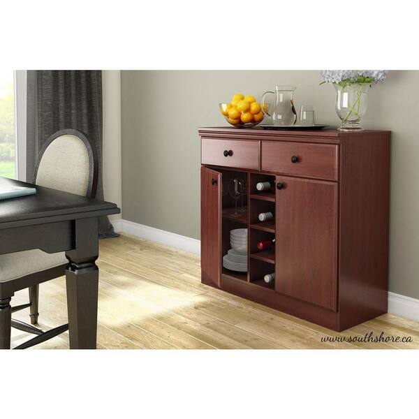 South Shore Morgan Royal Cherry Buffet with Wine Storage