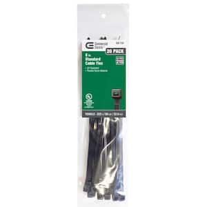 8 in. UV Cable Tie, Black (20-Pack)