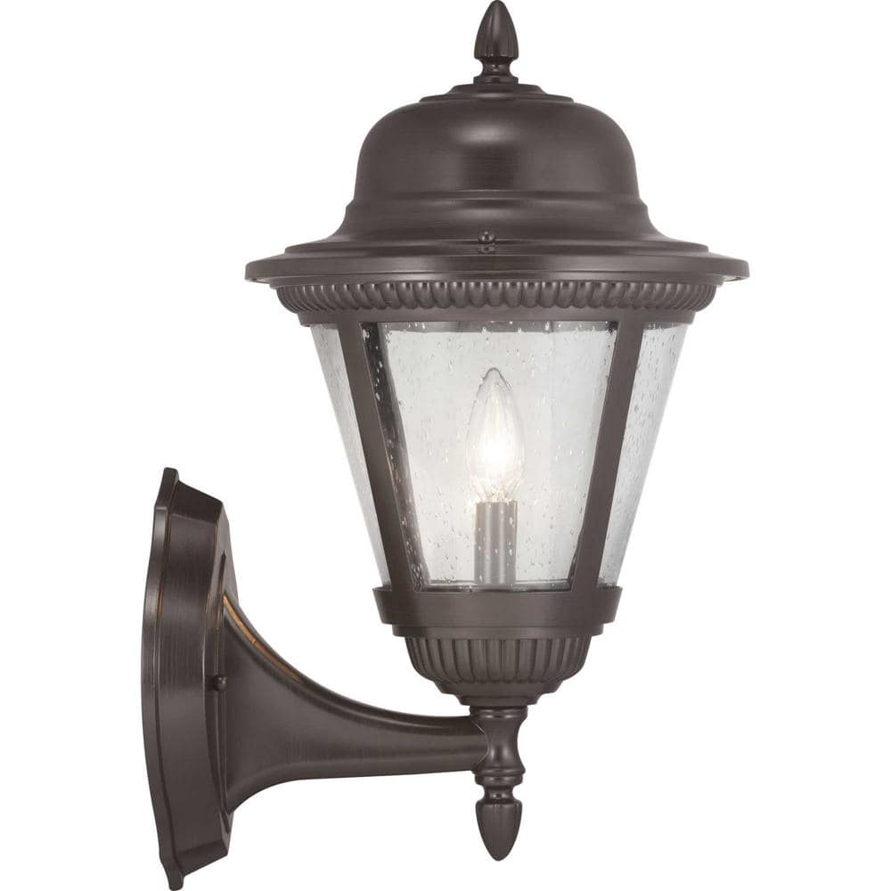 Antique Bronze 19" Outdoor Lantern with Seeded Glass Shade