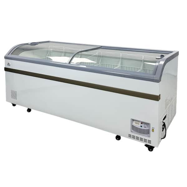 79 in. W 25 cu.ft. NSF Manual Defrost Commercial Supermarket/Grocery Display Chest Freezer in White
