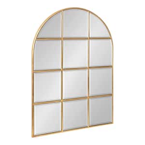 Denault 30 in. x 22 in. Classic Arch Framed Gold Wall Accent Mirror