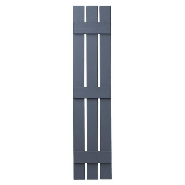 Ply Gem 12 in. x 59 in. Polypropylene 3-Board Open Board and Batten Shutters Pair in Blue