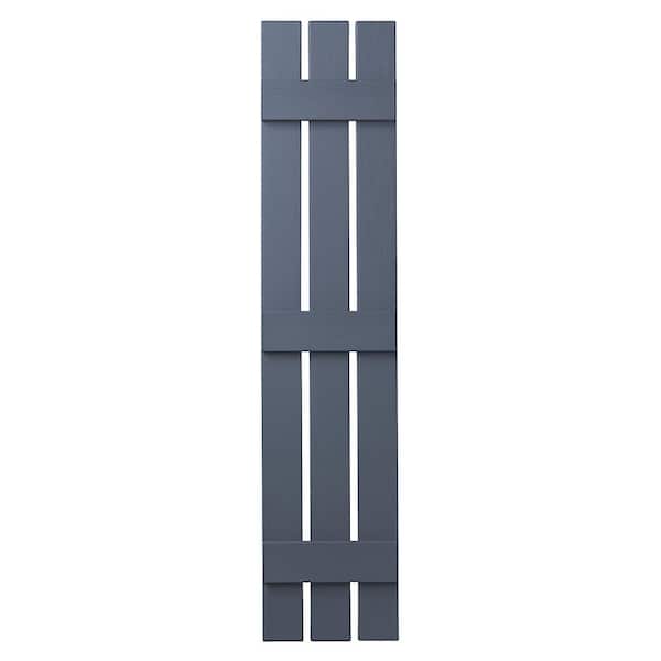 Ply Gem 12 in. x 63 in. Polypropylene 3-Board Open Board and Batten Shutters Pair in Blue