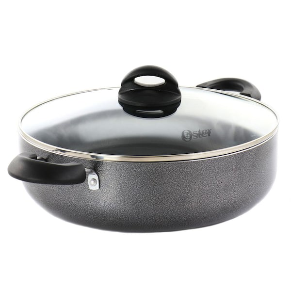 Oster Clairborne 6 qt. Nonstick Aluminum Everyday Pan in Grey