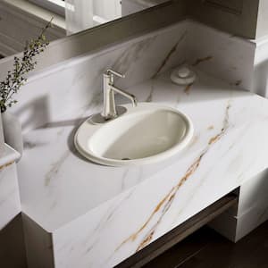 Farmington 19.3 in. x 11 in. Drop-In Bathroom Sink in Biscuit Cast Iron