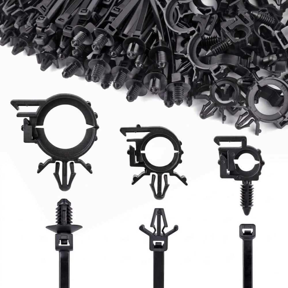 180-Piece Universal Nylon Cable Tie Buckle Push Mount Zip Tie with Wire Loom Routing Clips for Car Truck UTV Engine Bay price history on PriceWatchPro