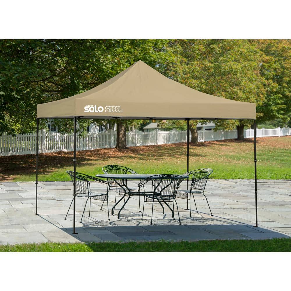 Quik Shade 10x10 Khaki Polyester Canopy with Gray Frame
