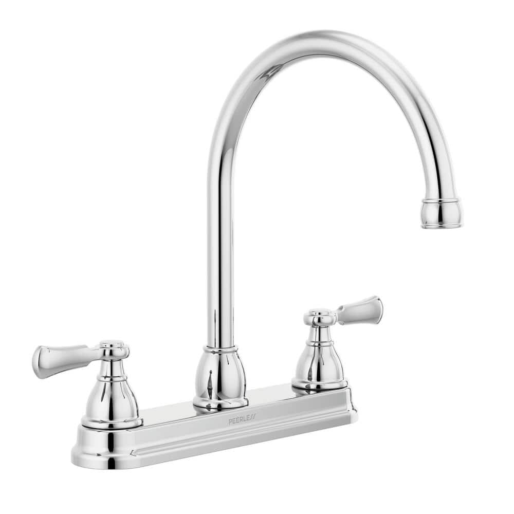 Peerless Elmhurst Two Handle Standard Kitchen Faucet With Twist Aerator   Chrome Peerless Standard Kitchen Faucets P2965lf 64 1000 