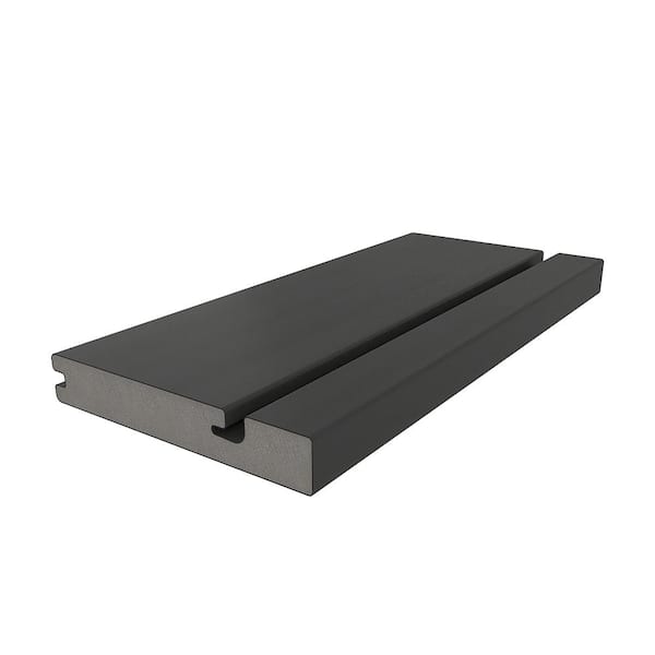 NewTechWood UltraShield Naturale Columbus 1 in. x 6 in. x 1 ft. Hawaiian Charcoal Composite Hybrid Deck Board Sample