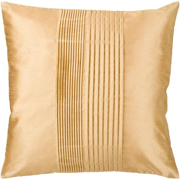 Livabliss Virgili Mustard Solid Polyester 18 in. x 18 in. Throw Pillow