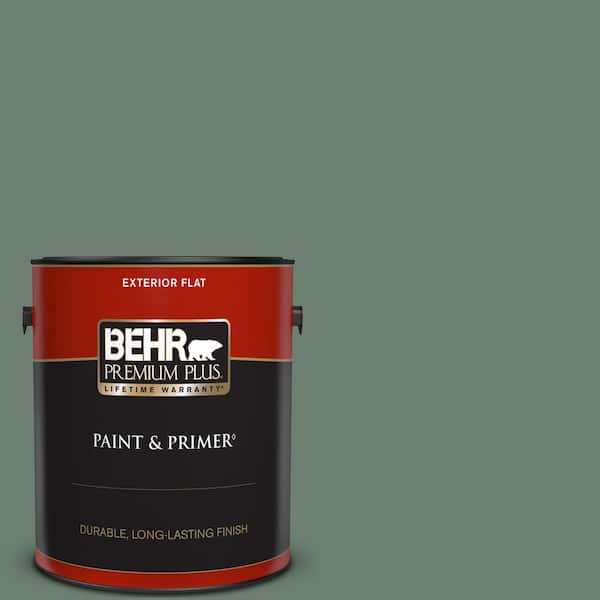 BEHR PREMIUM PLUS 1 gal. #460F-5 Island Palm Flat Exterior Paint & Primer