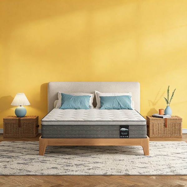 8 in. Queen Medium Firm Euro Top Memory Foam Hybrid Mattress with 5-Zone Pocket Coils for Motion Isolation and Support