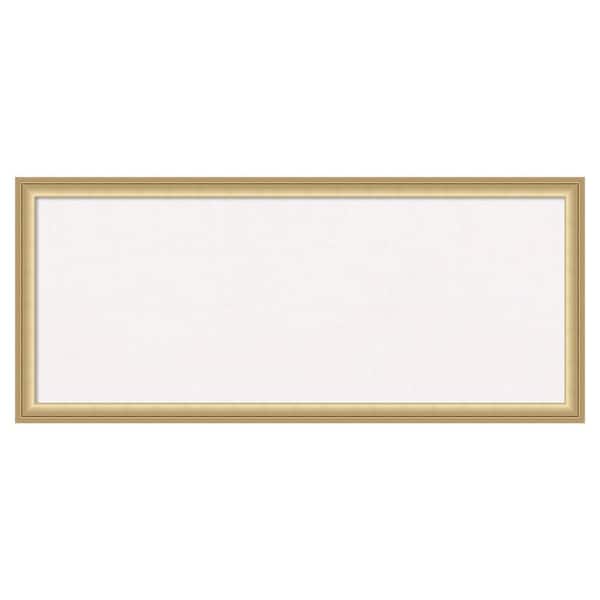Amanti Art Florence Gold White Corkboard 32 in. x 14 in. Bulletin Board Memo Board