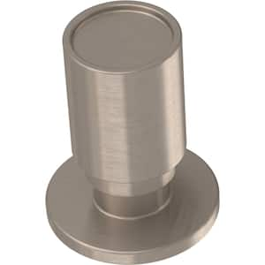 Round Layered Backplate 1 in. (25 mm) Satin Nickel Round Cabinet Knob