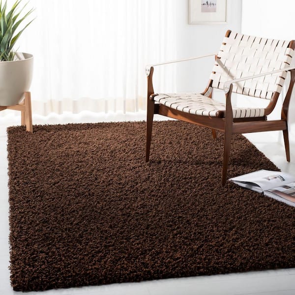 Athens Shag Brown 8 ft. x 10 ft. Solid Area Rug