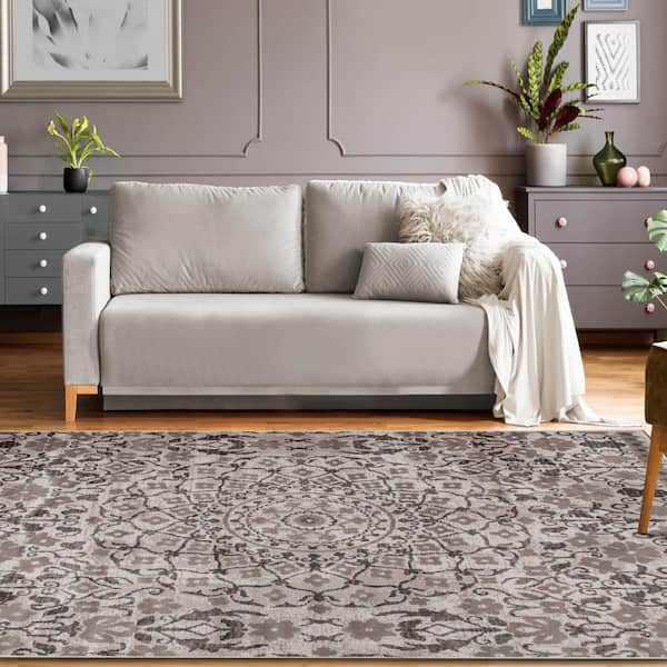 Galilee Tuscan 8 ft. x 10 ft. Vintage Bohemian Floral Mandala Polypropylene Area Rug