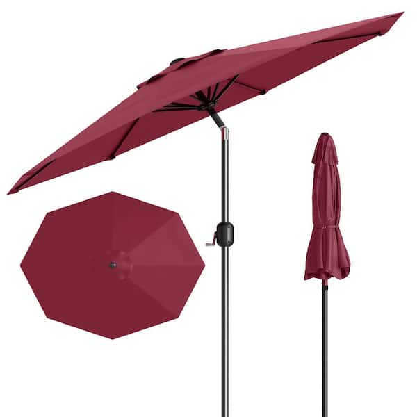 9 ft. Steel Patio Umbrella for Pool, Deck, Backyard