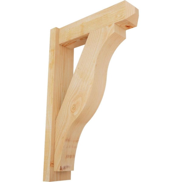 Ekena Millwork 6 in. x 34 in. x 22 in. Douglas Fir Fuston Craftsman Rough Sawn Outlooker