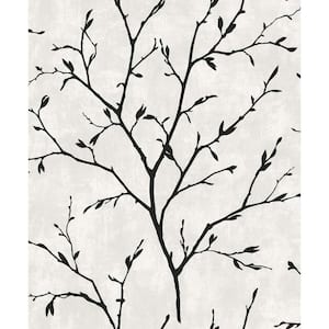 57.5 sq. ft. Contrast Avena Branches Nonwoven Paper Unpasted Wallpaper Roll