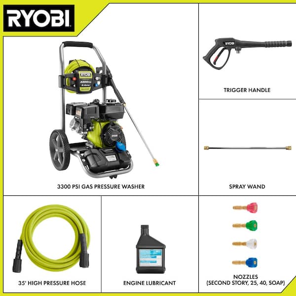 3300 PSI 2.4 GPM Cold Water Gas Pressure Washer with 212cc Carb Compliant Engine