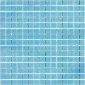 Dune Glossy Cadet Blue 12 in. x 12 in. Glass Mosaic Wall and Floor Tile (20 sq. ft./case) (20-pack)