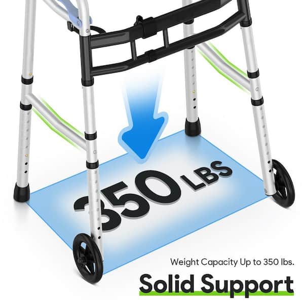 Wudkey Black Aluminum Narrow Folding Walker with Trigger Release