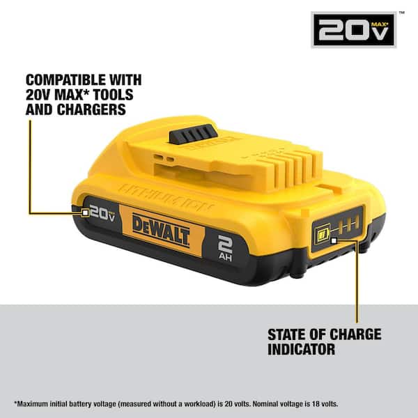 DEWALT - 20V MAX XR Premium Lithium-Ion 6.0Ah Battery, 20V MAX XR 4.0Ah Battery, and 20V MAX 2.0Ah Battery