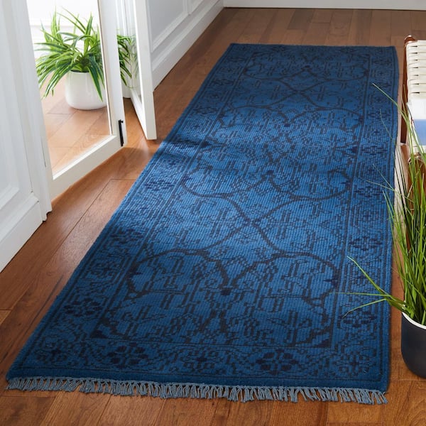 Spice Market 3 ft. x 10 ft. Blue Ornate Oriental Runner Rug