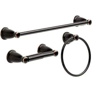 26 in. Wall Mounted, Towel Bar in Oil Rubbed Bronze, 3-Piece