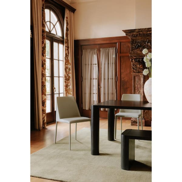 Quentin Black Semi-Gloss Finish Dining Bench, Backless, Solid Oak with Rounded Corner Posts 62 in.