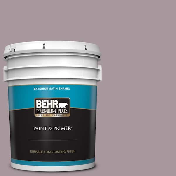 BEHR PREMIUM PLUS 5 gal. #N110-3 Fig Preserves Satin Enamel Exterior Paint & Primer