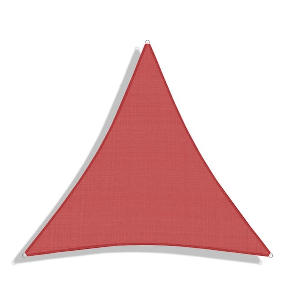 BANSA ROSE 16 ft. x 16 ft. Red Triangle Heavy Weight Sun Shade Sail with UV Blockage and waterproof for Patio and Pool Cover