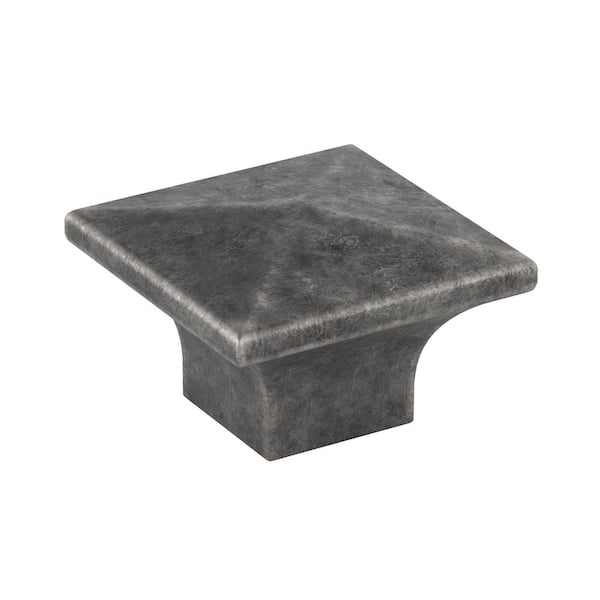 McKenzie Collection 1-1/4 in. (32 mm) Modern Pewter Square Cabinet Knob