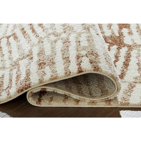 Uduak 5 ft. x 7 ft. Brown/Beige Abstract Area Rug