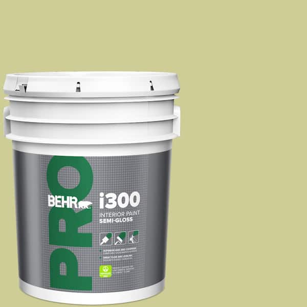 BEHR PRO 5 gal. #400D-4 Corn Husk Green Semi-Gloss Interior Paint