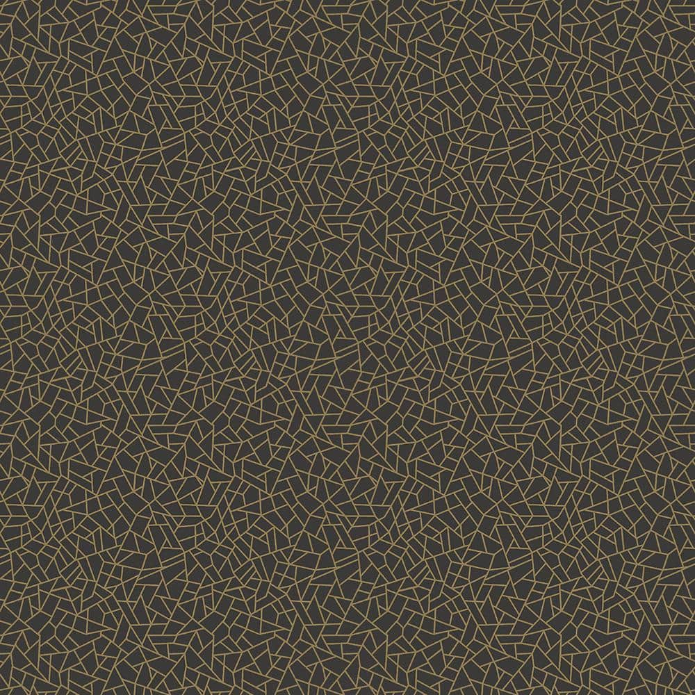 Metallic Fx Black and Gold Geometric Shards Non-Woven Wallpaper