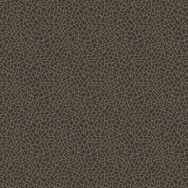 Unbranded Metallic Fx Black and Gold Geometric Shards Non-Woven Wallpaper Sample