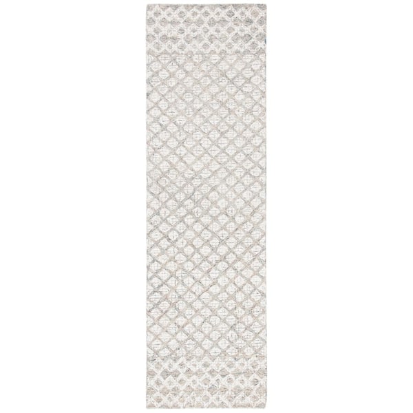 SAFAVIEH Abstract Ivory/Gray 2 ft. x 4 ft. Geometric Distressed Area Rug